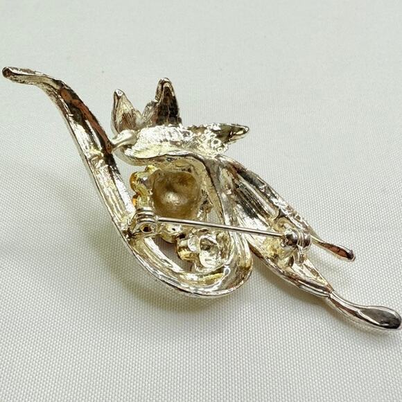 Vintage 1960s Juliana D&E Amethyst & AB Rhinestone Floral Spray Brooch - Picture 6 of 9